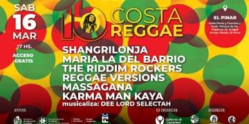 16a edición del festival Costa Reggae - Sábado 16 de marzo de 2024 de 17:00 a 01:00 h. - El Pinar - Canelones