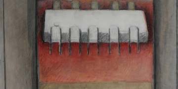 Linda Kohen (Uruguay, 1924), 10 comensales, 2007, óleo sobre tela