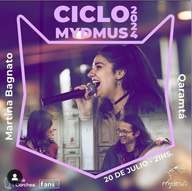 QARAMTÁ y MARTINA inauguran el Ciclo Mydmus en Sala Corchea el sábado 20 de julio 2024 – 21:00hs