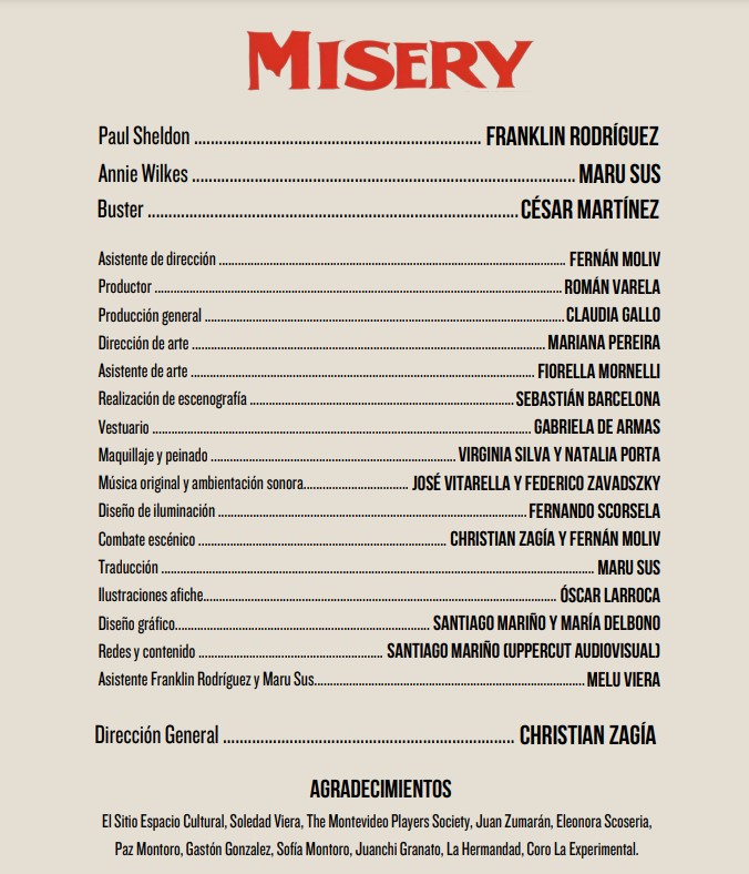 Misery Director Christian Zagía Misery Director Christian Zagía