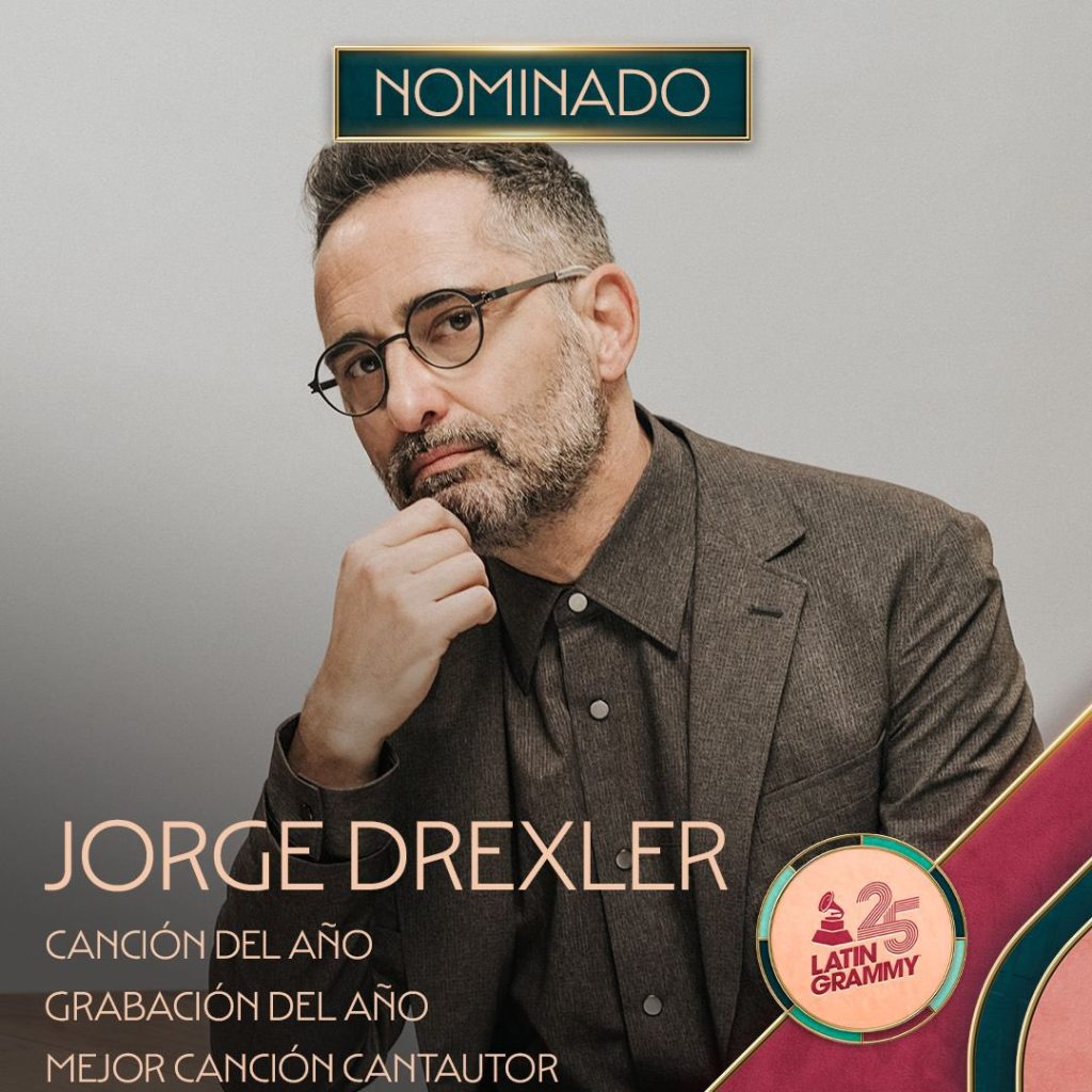 Jorge Drexler nominada en 3 categorías de los Latin GRAMMYs 2024