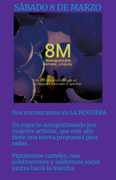 ARTISTXS VISUALES DEL SUR - INVITACIÓN 8M - sábado 8 de marzo 2025 - La Hoguera