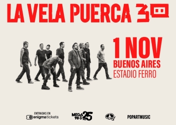 La Vela Puerca anuncia su regreso a Ciudad de Buenos Aires para celebrar 30 años de carrera: Sábado 1 de noviembre en el Estadio Ferro