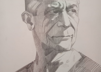 Retrato de Emmanuel Carrère por el artista plástico Andrés