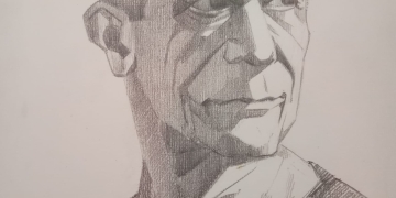 Retrato de Emmanuel Carrère por el artista plástico Andrés