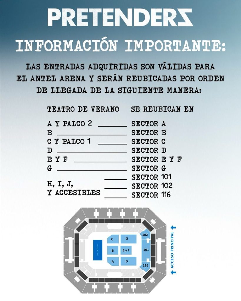 The Pretenders cambia de lugar y se hará en el Antel Arena 