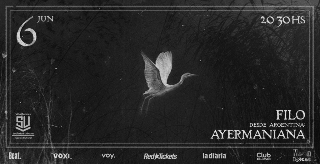 FILO y Ayermaniana (Arg) en concierto - Sociedad Urbana Villa Dolores - Viernes 6 de Junio 2025 - 20:30 hs.
