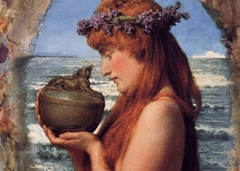 Pandora a punto de abrir la Caja. Lawrence Alma-Tadema (Public Domain)
