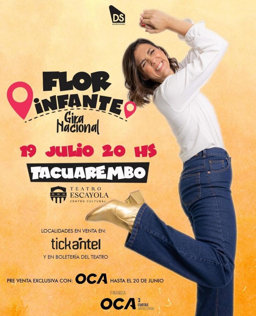 ¡Flor Infante en Teatro Escayola - Tacuarembó - 19 de julio 2025 - 20 hs. ¡Flor Infante en Teatro Escayola - Tacuarembó - 19 de julio 2025 - 20 hs.
