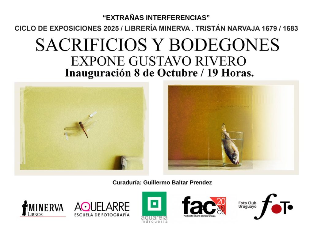 Extrañas Interferencia - Expone Gustavo Rivero - Minerva Librería independiente - hasta el 13 de noviembre de 2025