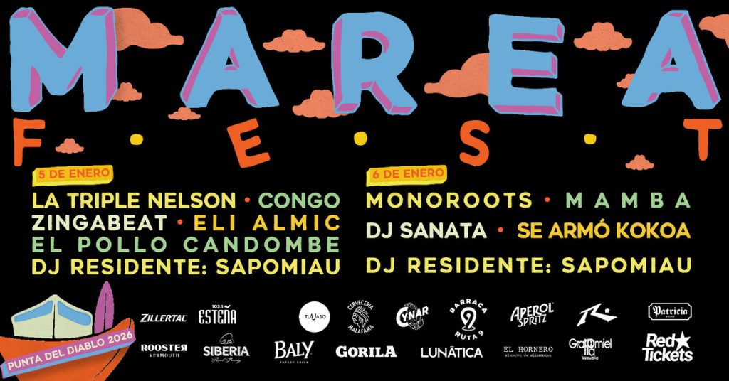 MAREA FEST - Punta del Diablo - 5 y 6 de enero de 2026 MAREA FEST - Punta del Diablo - 5 y 6 de enero de 2026