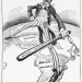Caricatura política de Louis Dalrymple sobre el expansionismo estadounidense. El Tío Sam se extiende por todo el continente americano blandiendo un gran garrote con la inscripción "Doctrina Monroe 1824-1905". El garrote es una metáfora de la fuerza militar.