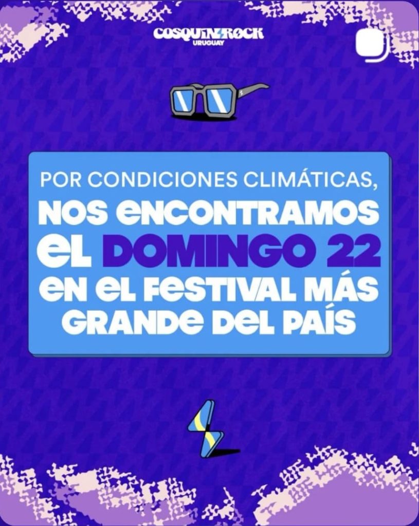 COSQUÍN ROCK SE REPROGRAMA AL DOMINGO 22 DE MARZO 