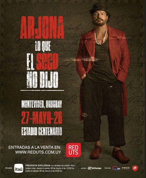Ricardo Arjona presenta ‘Lo que el Seco no dijo’ en Uruguay