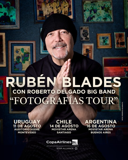 Rubén Blades en Auditorio SODRE - 11 de agosto 2026 - Montevideo Rubén Blades en Auditorio SODRE - 11 de agosto 2026 - Montevideo