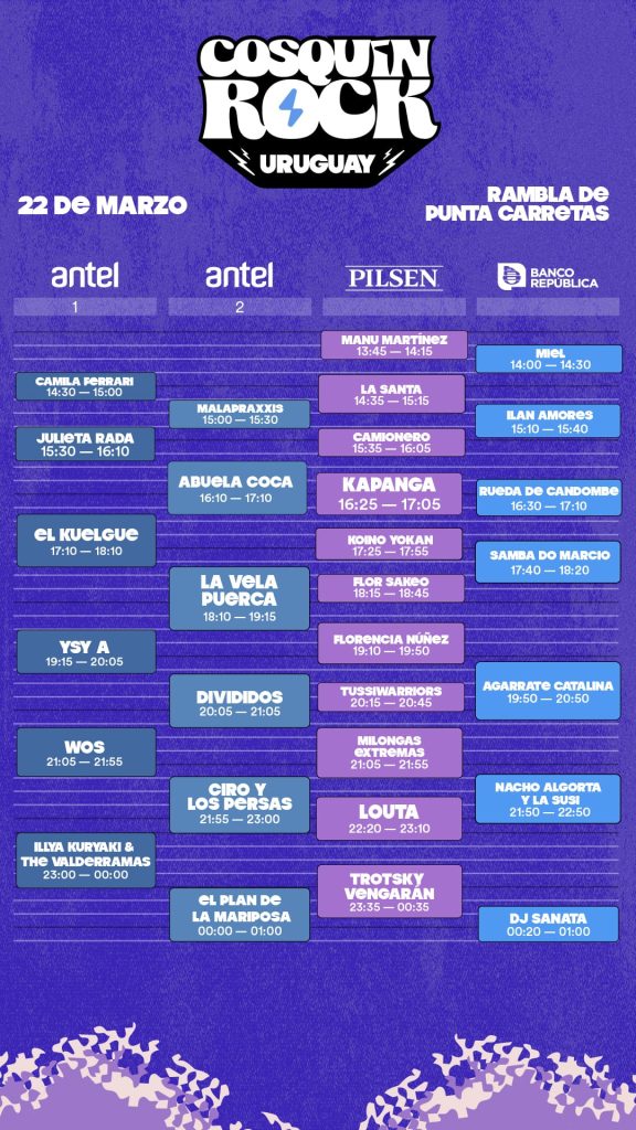 horarios COSQUÍN ROCK 2026
