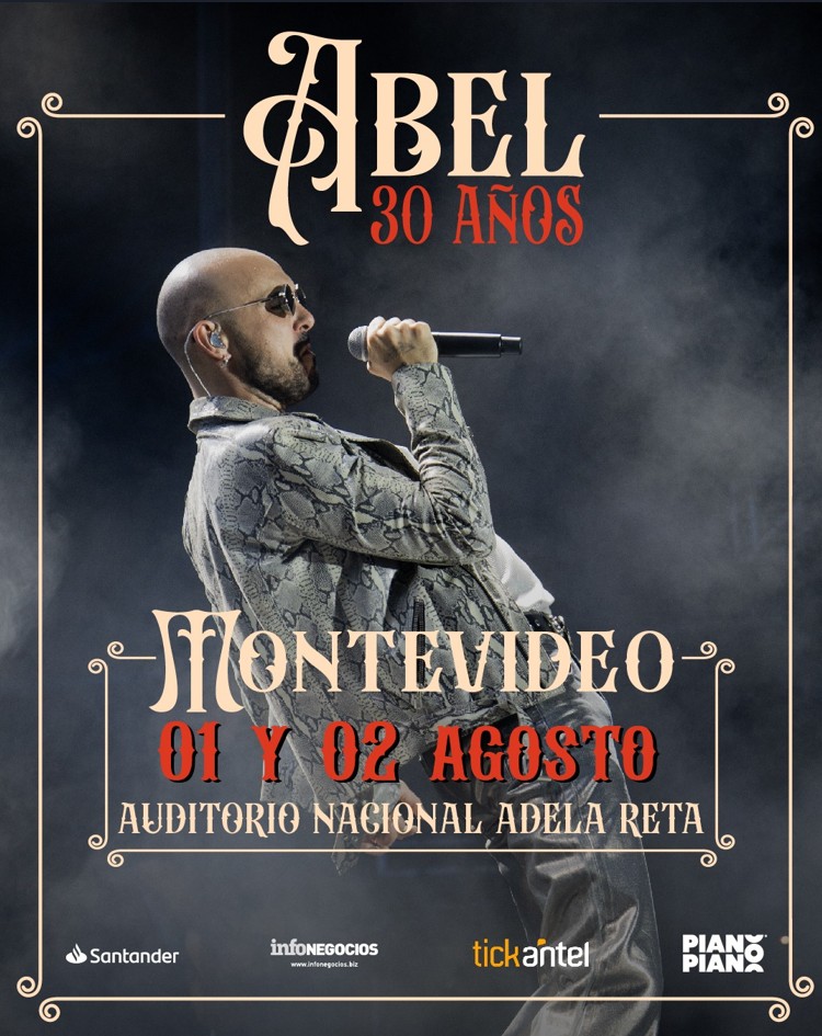 Abel Pintos - tour “Abel 30 Años” Auditorio Nacional Adela Reta - 1 Y 2 DE AGOSTO 2026