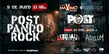 POST PANDO ROCK - Sábado 9 de Mayo 2026 - 21 hs. en Máximo Restobar
