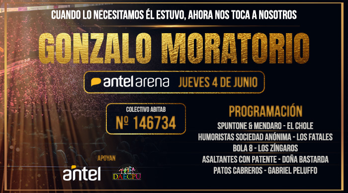 A beneficio de Moratorio - jueves 4 de junio 2026 - 20:30 hs. - Antel Arena