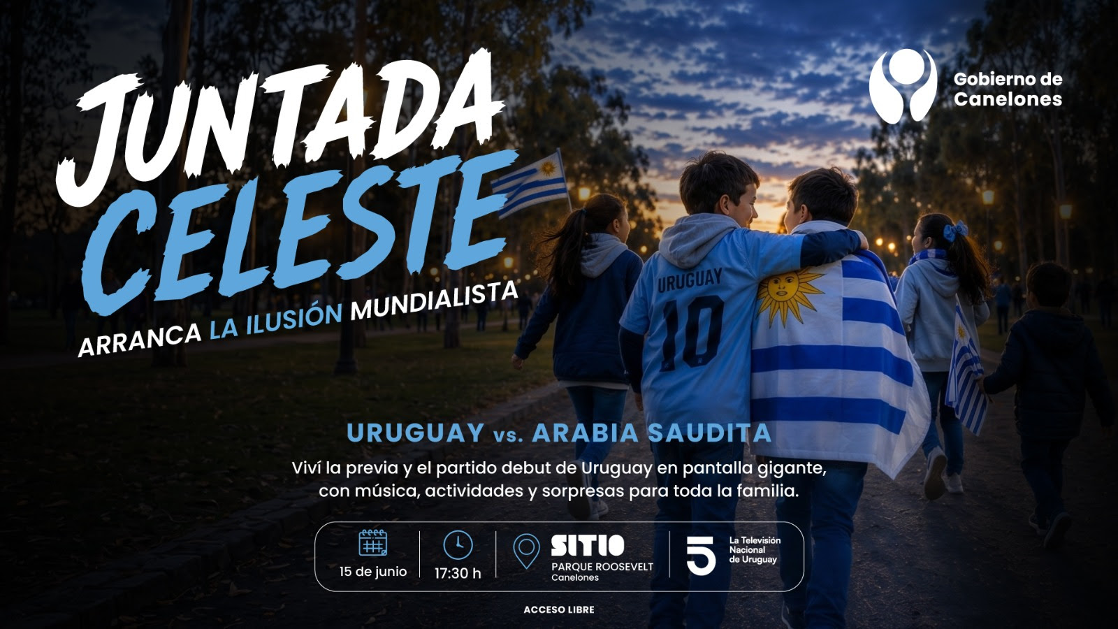 JUNTADA CELESTE: CANELONES INVITA A VIVIR EL DEBUT DE URUGUAY EN EL MUNDIAL